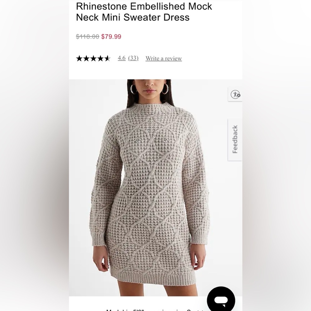 Express Textured Knit Sweater in Light Gray